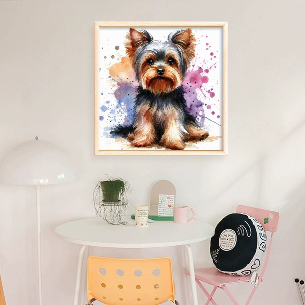 Cute Dog - Full 11CT Stamped Cross Stitch 40x40CM - Yishu