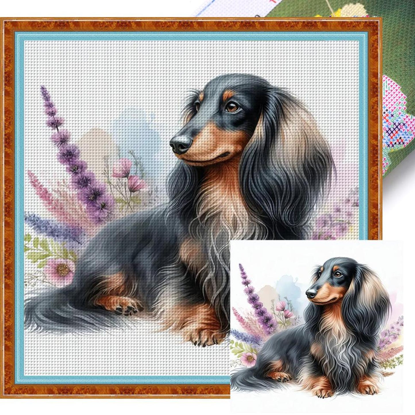 Dachshund-Dog - Full 11CT Stamped Cross Stitch 40x40CM - Yishu