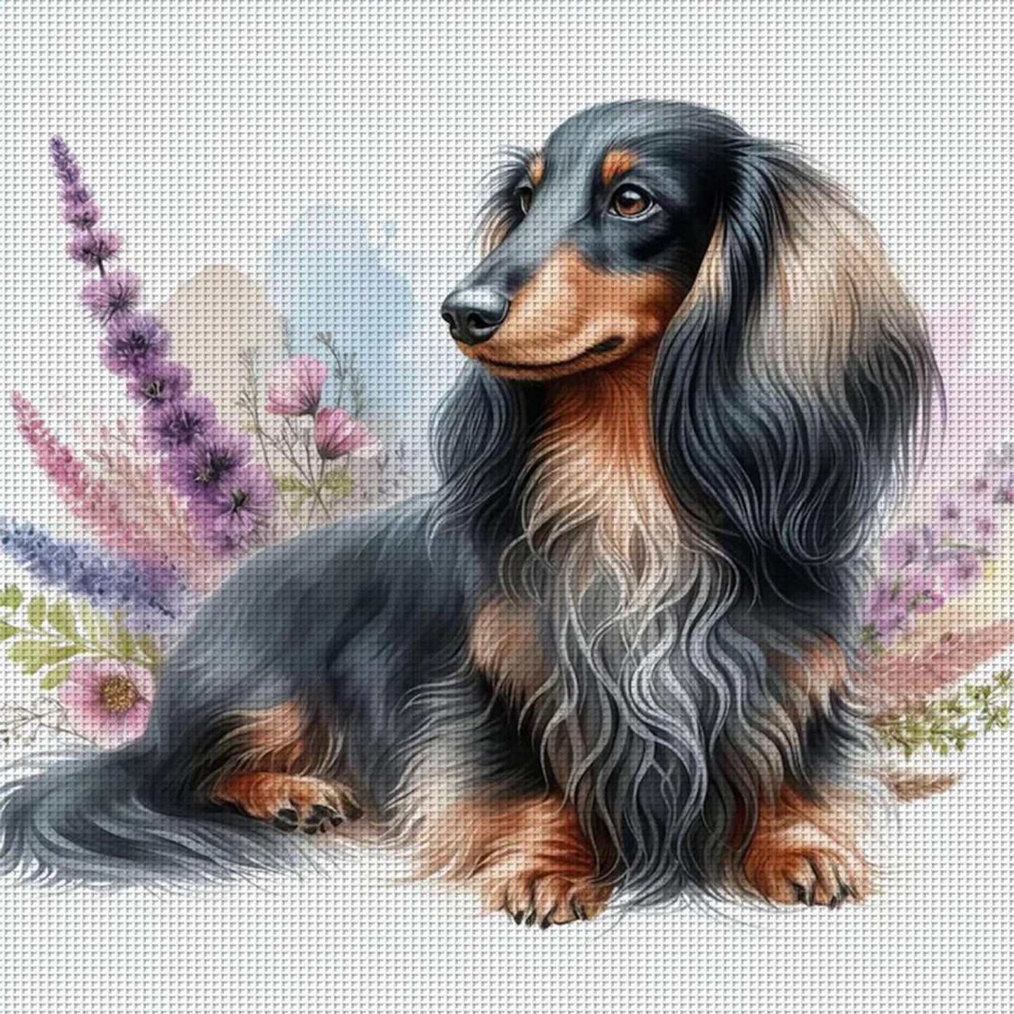 Dachshund-Dog - Full 11CT Stamped Cross Stitch 40x40CM - Yishu