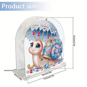 Christmas Acrylic DIY 5D Diamond Art Painting Napkin Holder Rack Set (Snail)