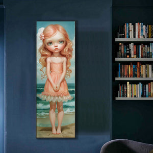 Curly-Haired Girl 30*90CM(Canvas) Full Round Drill Diamond Painting