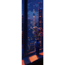 Load image into Gallery viewer, Late-Night Window Vase And Tokyo Skytree 30*90CM(Canvas) Full Round Drill Diamond Painting
