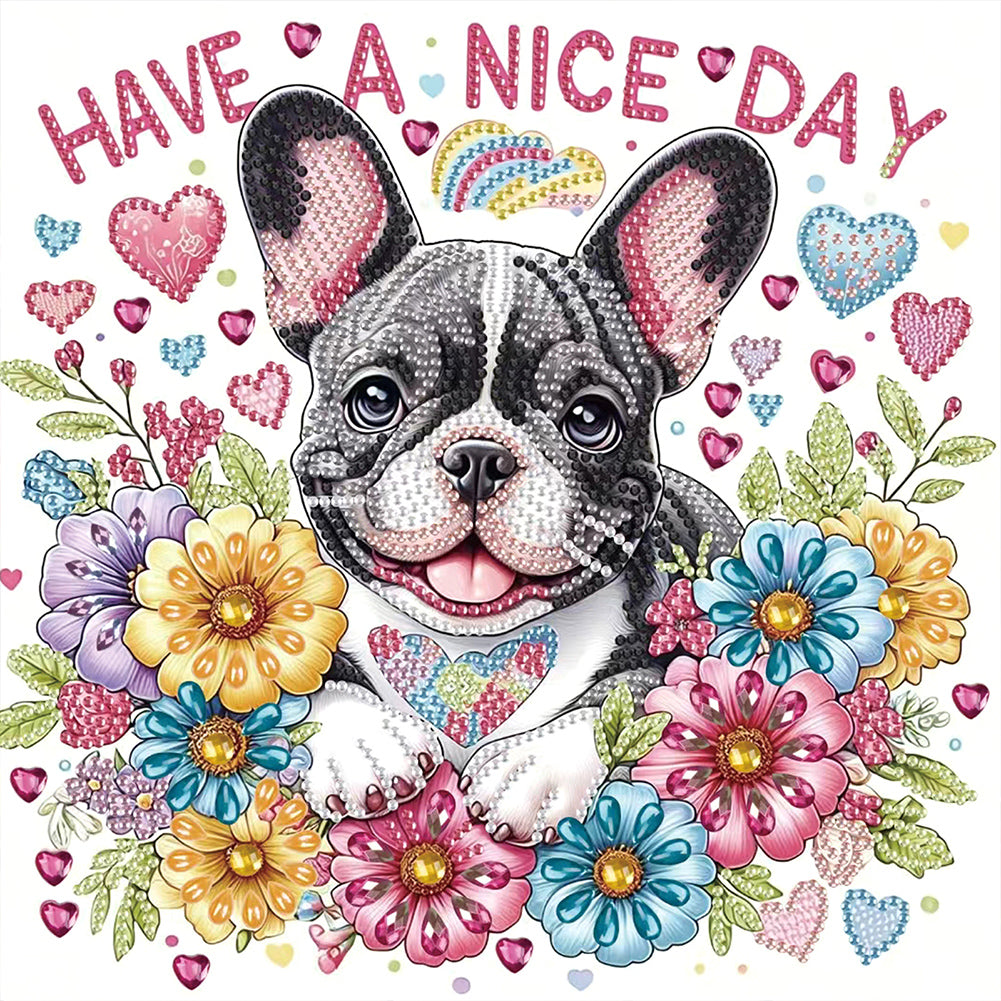 Cute Dog 30*30CM(Canvas) Partial Special Shaped Drill Diamond Painting