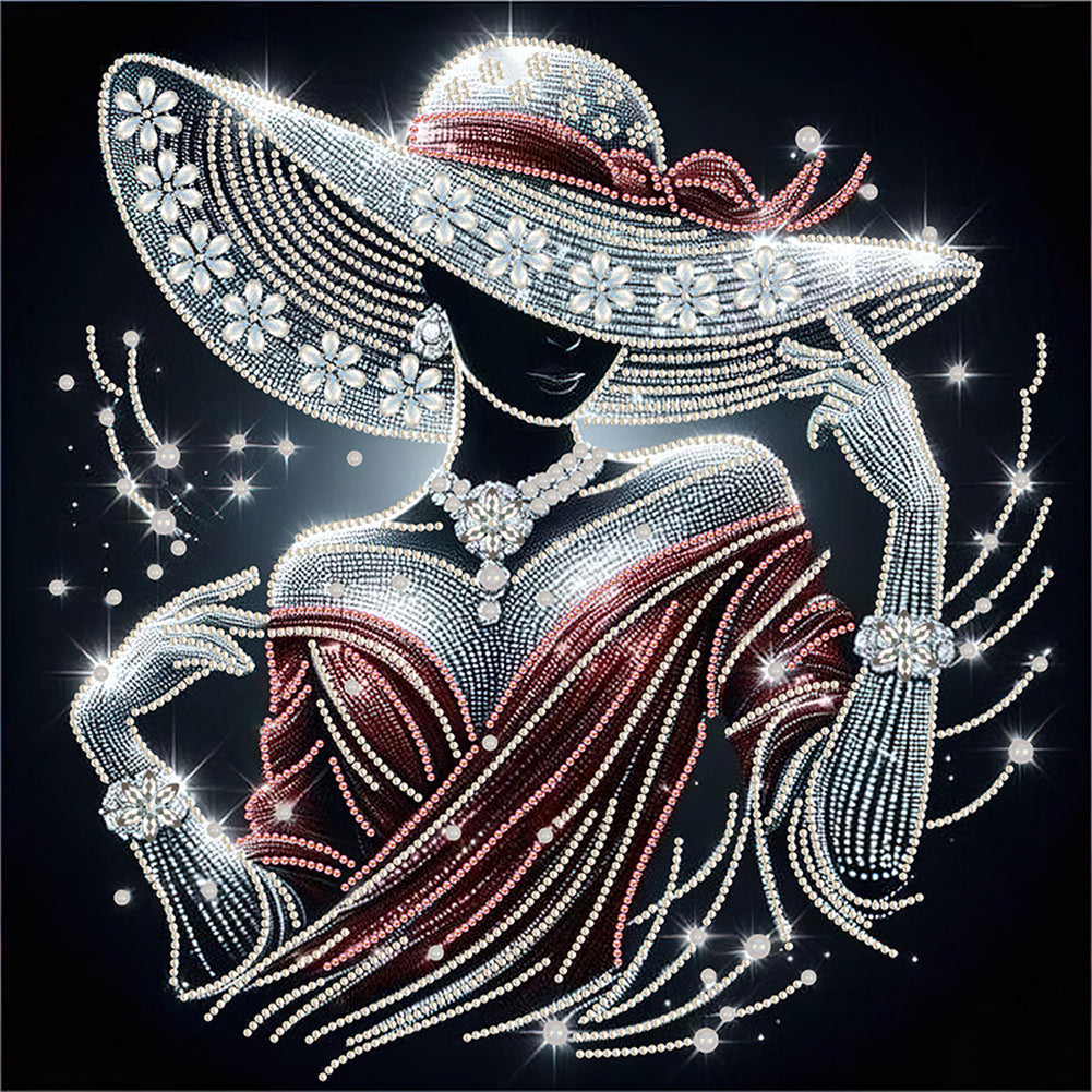 Elegant Lady 40*40CM(Canvas) Partial Special Shaped Drill Diamond Painting