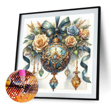 Load image into Gallery viewer, Christmas Rose And Blue Ball 40*40CM(Canvas) Full Round Drill Diamond Painting
