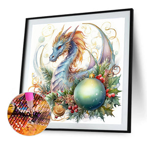 Christmas Flying Dragon 40*40CM(Canvas) Full Round Drill Diamond Painting