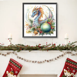 Christmas Flying Dragon 40*40CM(Canvas) Full Round Drill Diamond Painting