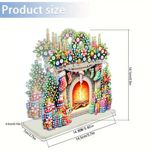 Acrylic Christmas Fireplace Double Sided Diamond Painting Paper Towel Holder