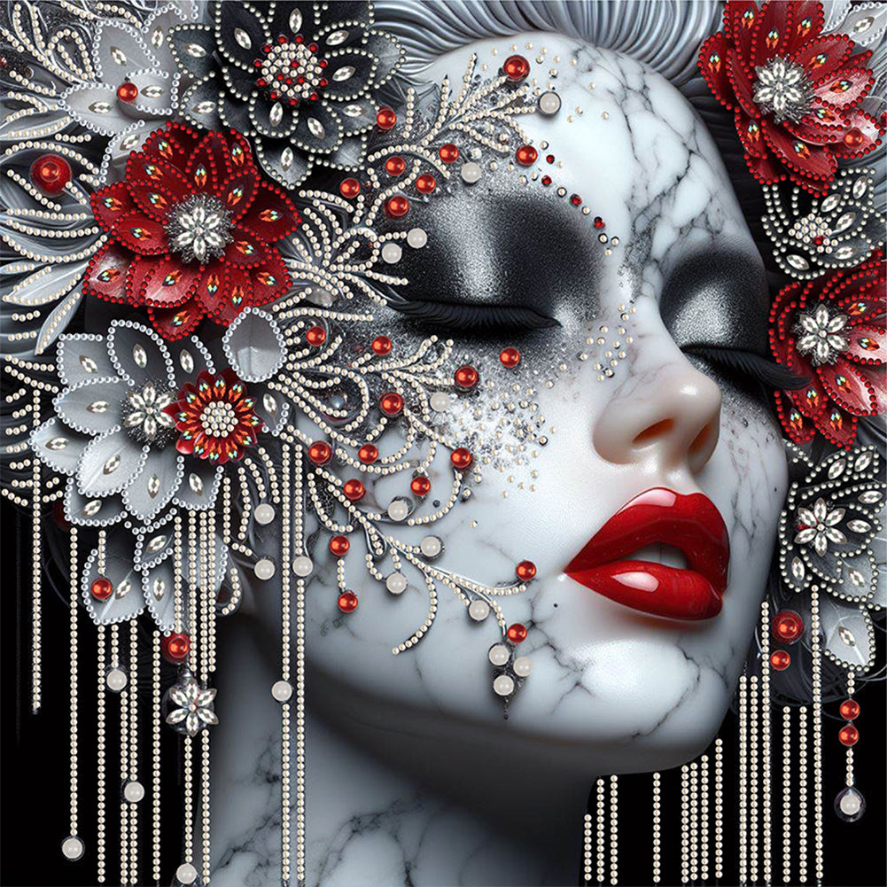 Elegant Lady 40*40CM(Canvas) Partial Special Shaped Drill Diamond Painting