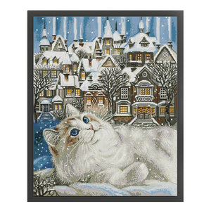 Joy Sunday - Cat Town - 47*57CM 14CT 2 Stamped Cross Stitch
