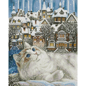 Joy Sunday - Cat Town - 47*57CM 14CT 2 Stamped Cross Stitch