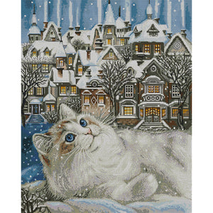 Joy Sunday - Cat Town - 47*57CM 14CT 2 Stamped Cross Stitch