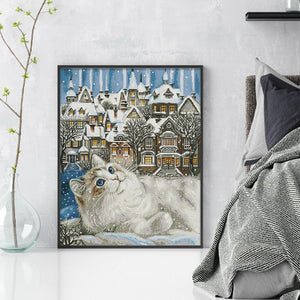 Joy Sunday - Cat Town - 47*57CM 14CT 2 Stamped Cross Stitch
