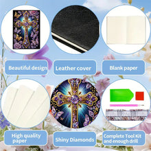 Load image into Gallery viewer, 5D Diamond Painting Notebook 50 Pages A5 Diamond Art Diary Book (Purple Cross)
