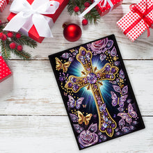 Load image into Gallery viewer, 5D Diamond Painting Notebook 50 Pages A5 Diamond Art Diary Book (Purple Cross)
