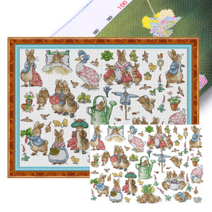 Joy Sunday - Peter Rabbit'S Garden - 63*48CM 14CT 2 Stamped Cross Stitch
