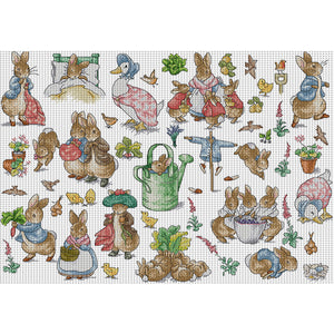 Joy Sunday - Peter Rabbit'S Garden - 63*48CM 14CT 2 Stamped Cross Stitch
