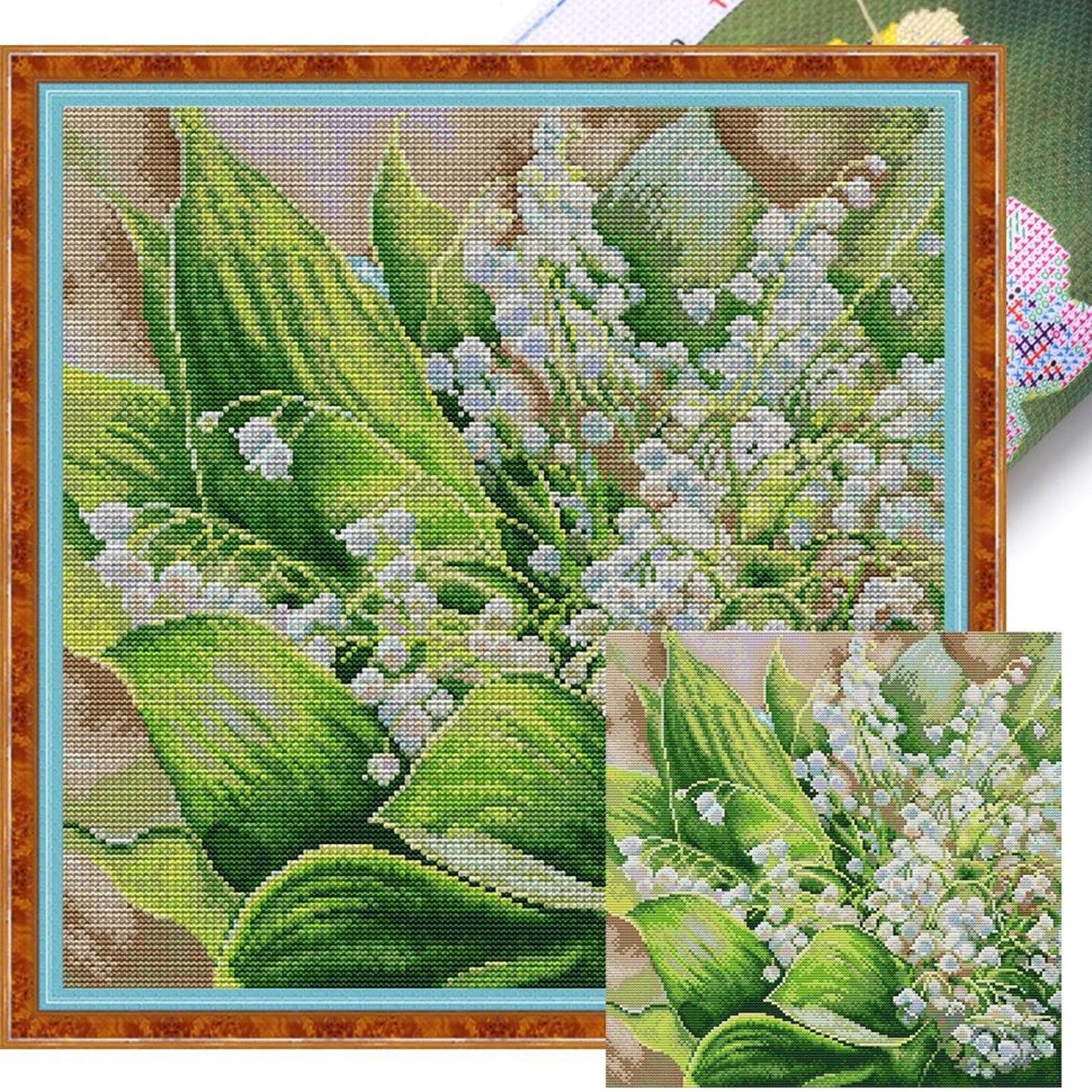 Lily Of The Valley - Full 14CT Stamped Cross Stitch 37x37CM - Joy Sunday