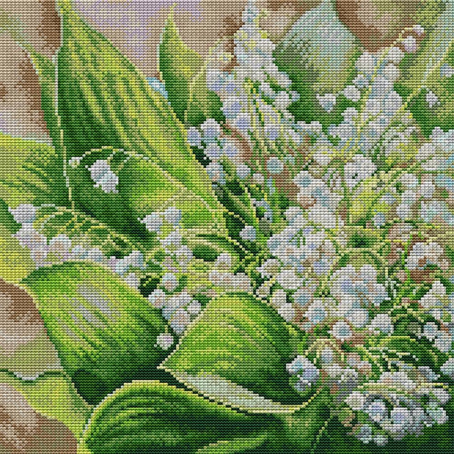 Lily Of The Valley - Full 14CT Stamped Cross Stitch 37x37CM - Joy Sunday