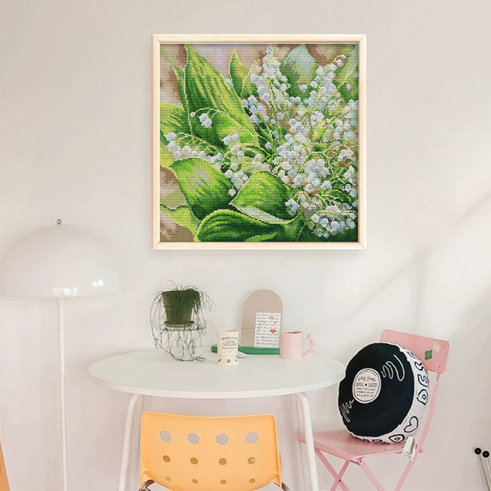 Lily Of The Valley - Full 14CT Stamped Cross Stitch 37x37CM - Joy Sunday
