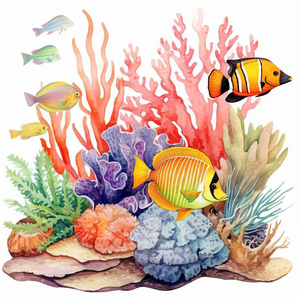 Waterless Sea Fish 40*40CM(Canvas) Full Round Drill Diamond Painting