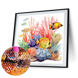 Waterless Sea Fish 40*40CM(Canvas) Full Round Drill Diamond Painting