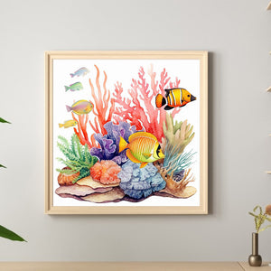 Waterless Sea Fish 40*40CM(Canvas) Full Round Drill Diamond Painting