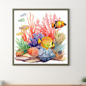Waterless Sea Fish 40*40CM(Canvas) Full Round Drill Diamond Painting