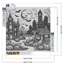 Load image into Gallery viewer, Black And White Halloween 40*40CM(Canvas) Full Round Drill Diamond Painting
