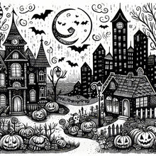 Load image into Gallery viewer, Black And White Halloween 40*40CM(Canvas) Full Round Drill Diamond Painting
