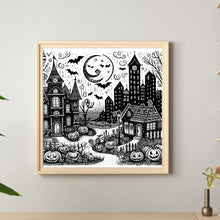 Load image into Gallery viewer, Black And White Halloween 40*40CM(Canvas) Full Round Drill Diamond Painting
