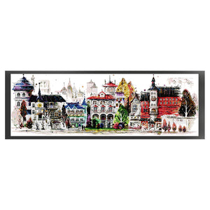 Joy Sunday - Street Scene 10 - 118*46CM 14CT 2 Stamped Cross Stitch