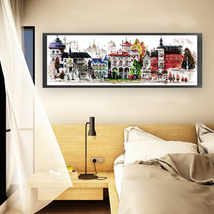 Joy Sunday - Street Scene 10 - 118*46CM 14CT 2 Stamped Cross Stitch