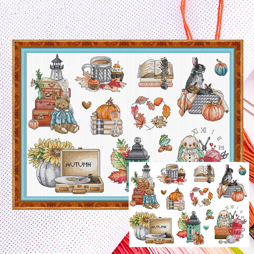 Autumn Vibe - Partial 14CT Counted Cross Stitch 59x43CM - Joy Sunday Backstitch