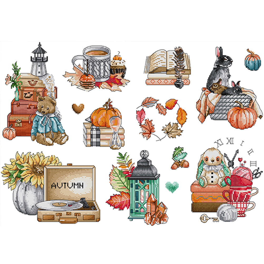 Autumn Vibe - Partial 14CT Counted Cross Stitch 59x43CM - Joy Sunday Backstitch