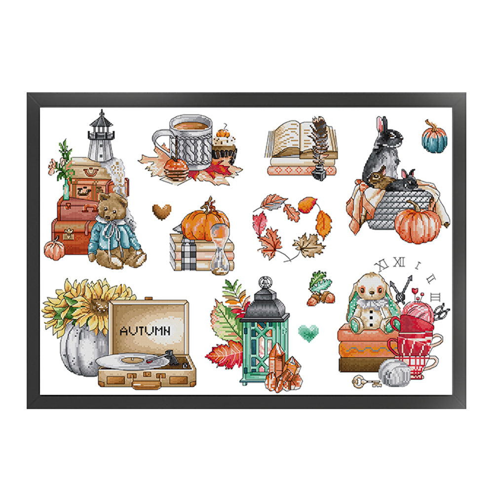 Autumn Vibe - Partial 14CT Counted Cross Stitch 59x43CM - Joy Sunday Backstitch