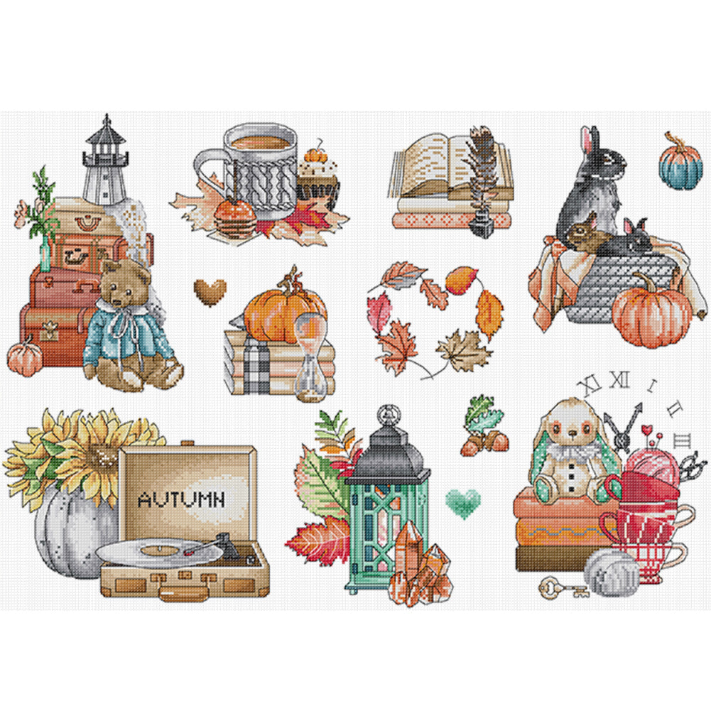 Autumn Vibe - Partial 14CT Counted Cross Stitch 59x43CM - Joy Sunday Backstitch