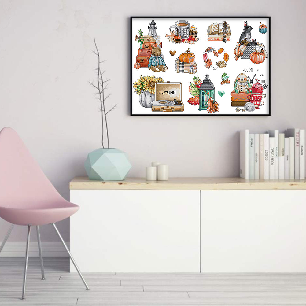 Autumn Vibe - Partial 14CT Counted Cross Stitch 59x43CM - Joy Sunday Backstitch