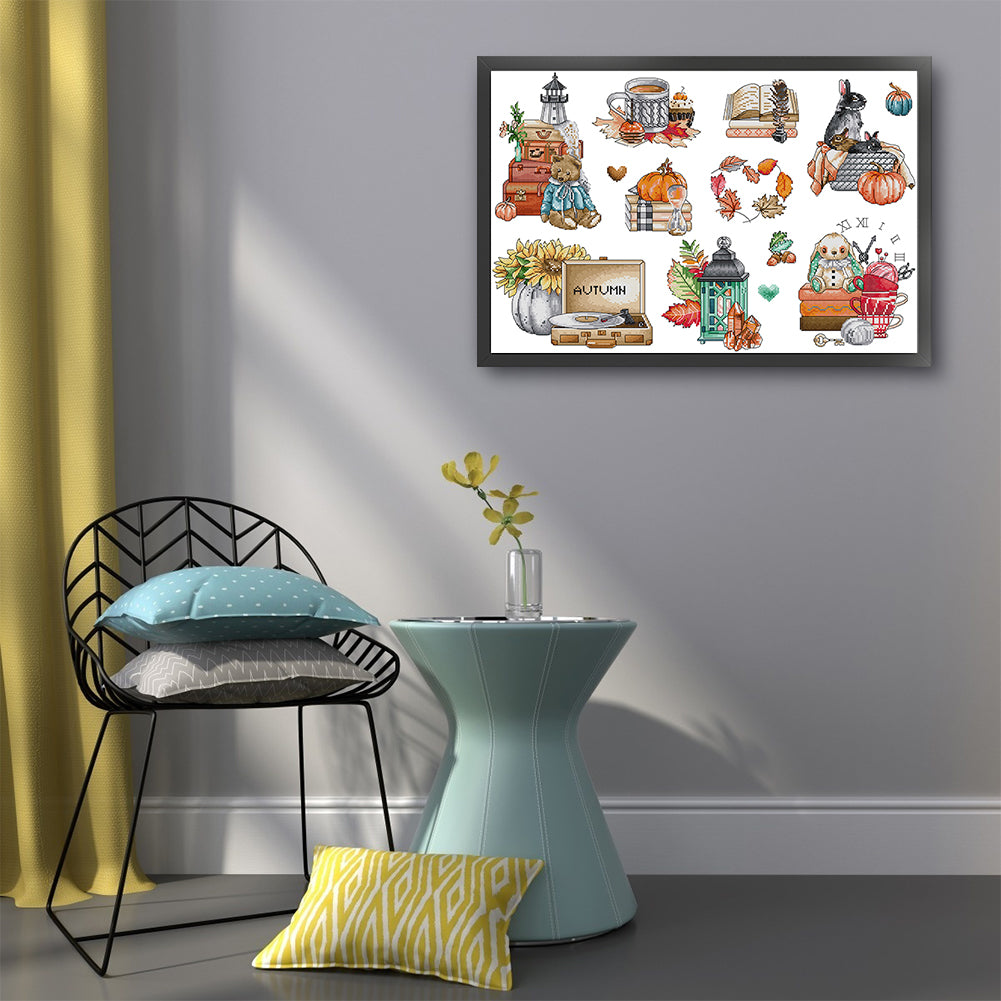 Autumn Vibe - Partial 14CT Counted Cross Stitch 59x43CM - Joy Sunday Backstitch