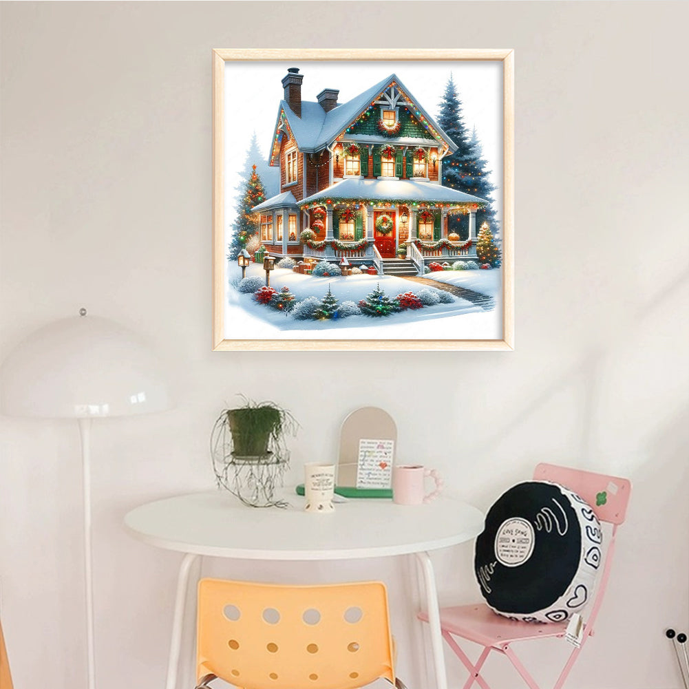 Christmas Cabin - Full 11CT Counted Cross Stitch 50x50CM - Huacan