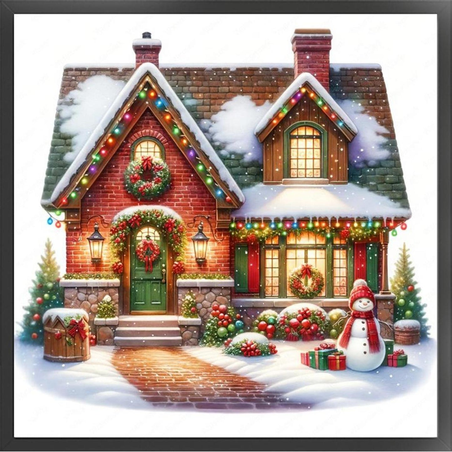 Christmas Cabin - Full 11CT Counted Cross Stitch 50x50CM - Huacan
