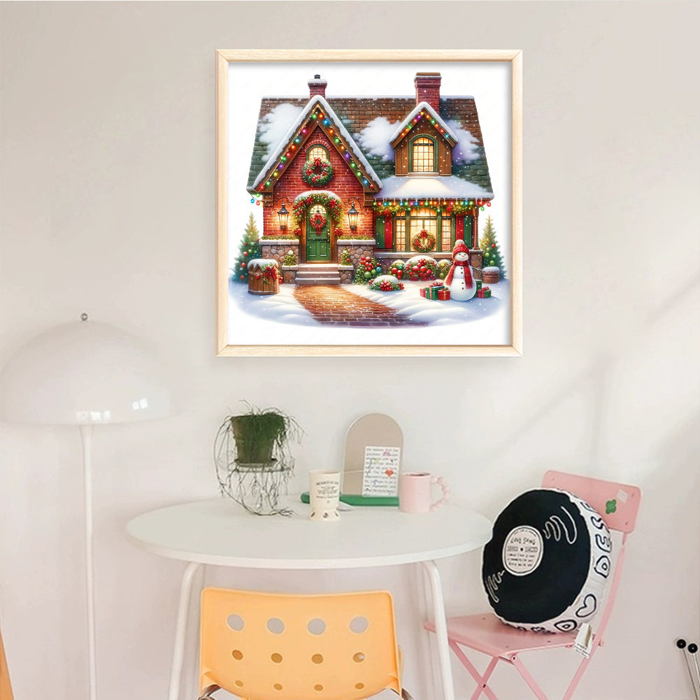 Christmas Cabin - Full 11CT Counted Cross Stitch 50x50CM - Huacan
