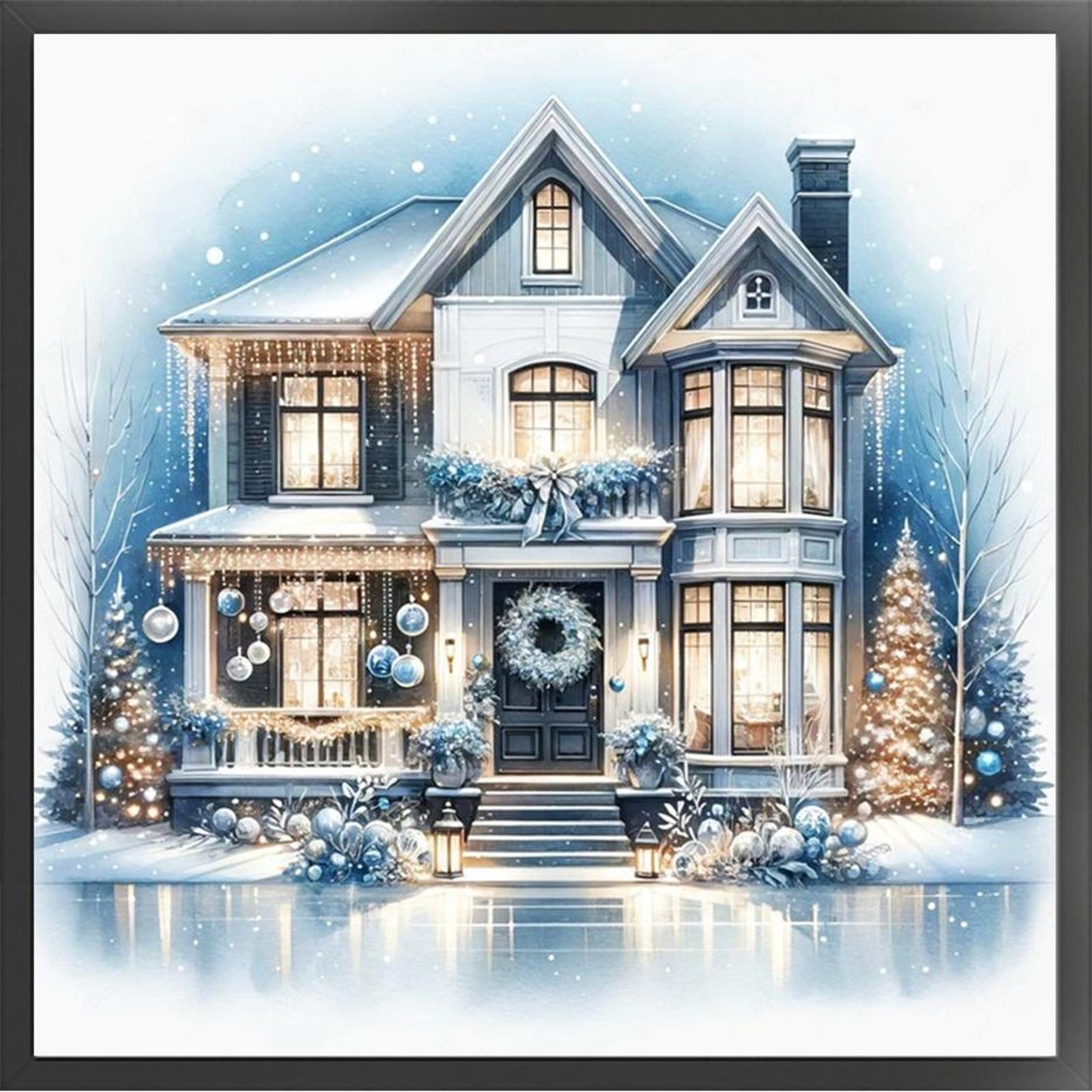 Christmas Cabin - Full 11CT Counted Cross Stitch 50x50CM - Huacan