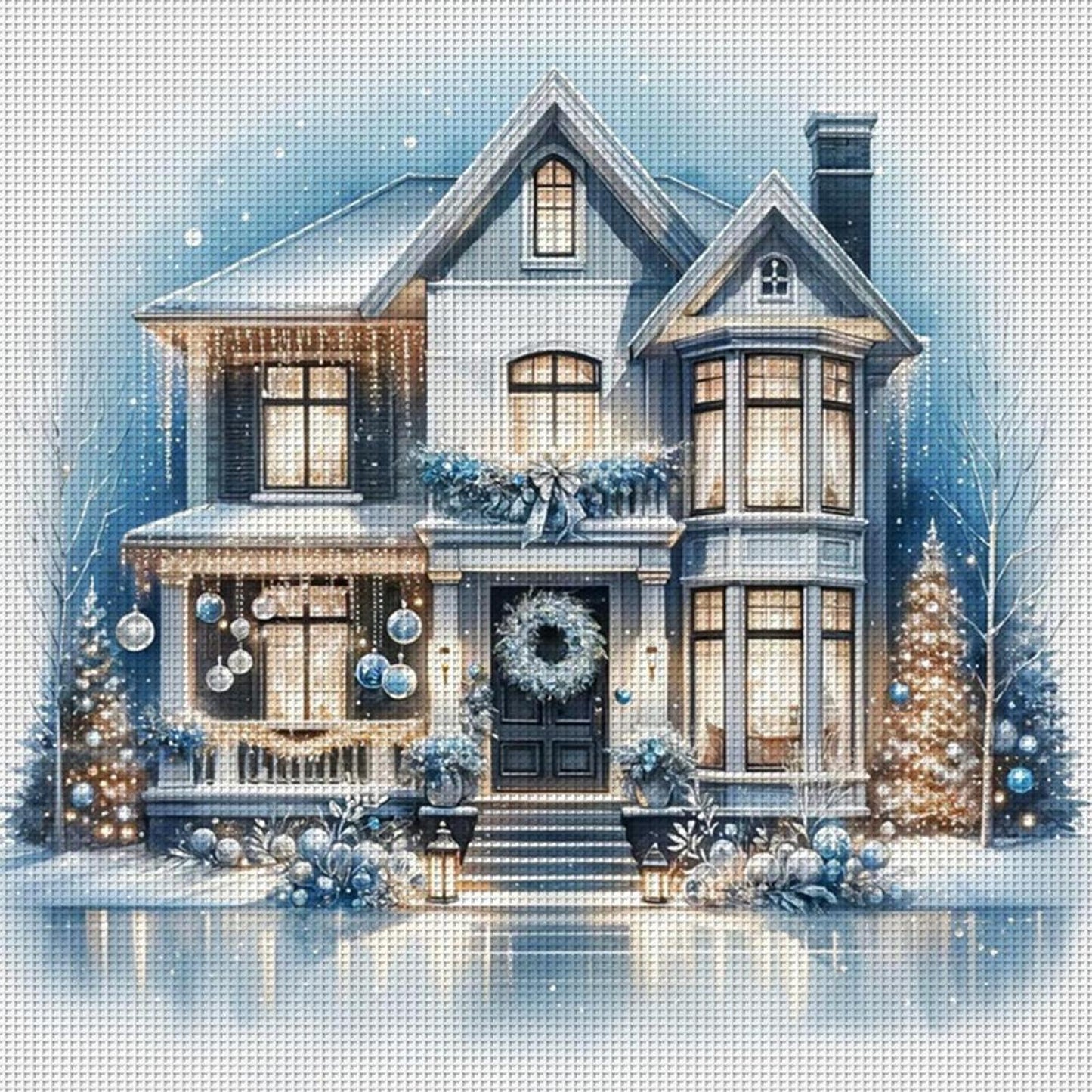 Christmas Cabin - Full 11CT Counted Cross Stitch 50x50CM - Huacan
