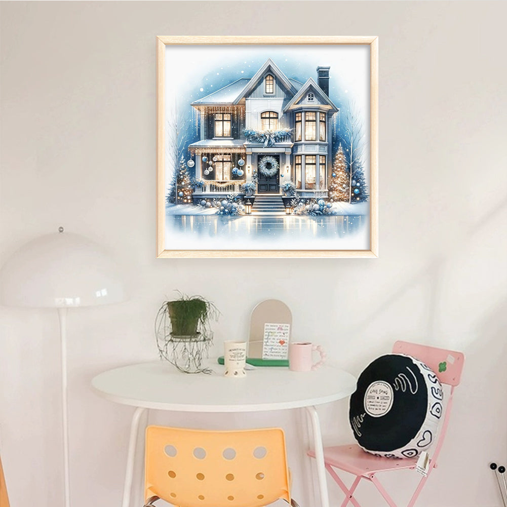 Christmas Cabin - Full 11CT Counted Cross Stitch 50x50CM - Huacan