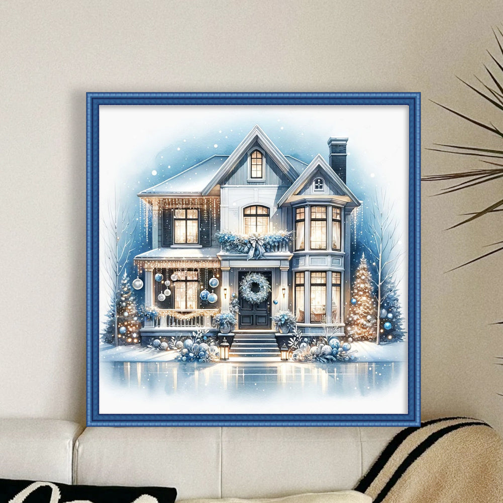 Christmas Cabin - Full 11CT Counted Cross Stitch 50x50CM - Huacan