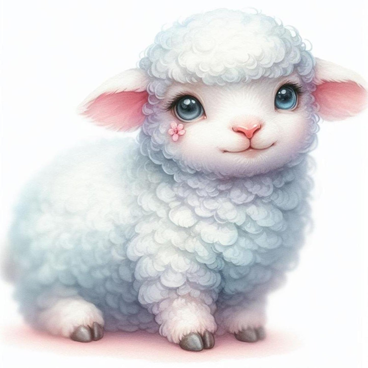 Cute Sheep - Full 18CT Stamped Cross Stitch 20x20CM - Huacan