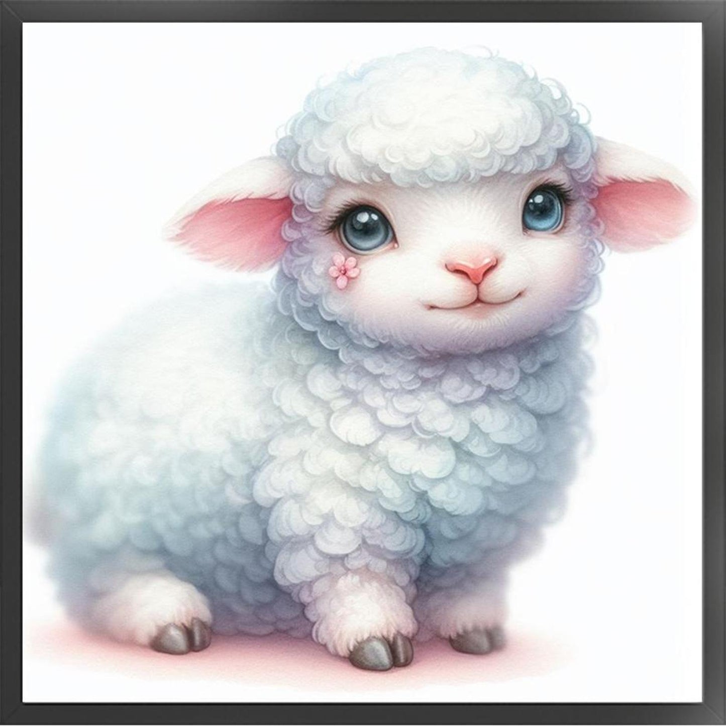 Cute Sheep - Full 18CT Stamped Cross Stitch 20x20CM - Huacan