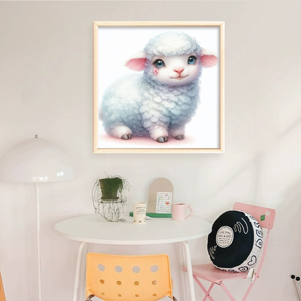 Cute Sheep - Full 18CT Stamped Cross Stitch 20x20CM - Huacan