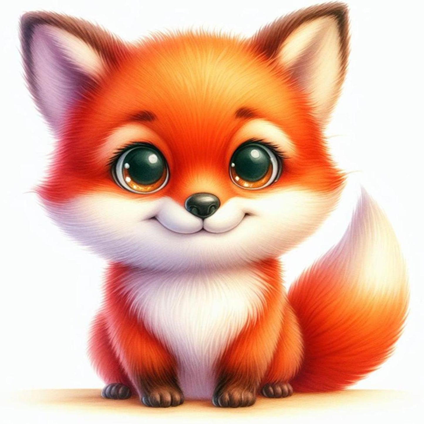 Cute Fox - Full 18CT Stamped Cross Stitch 20x20CM - Huacan